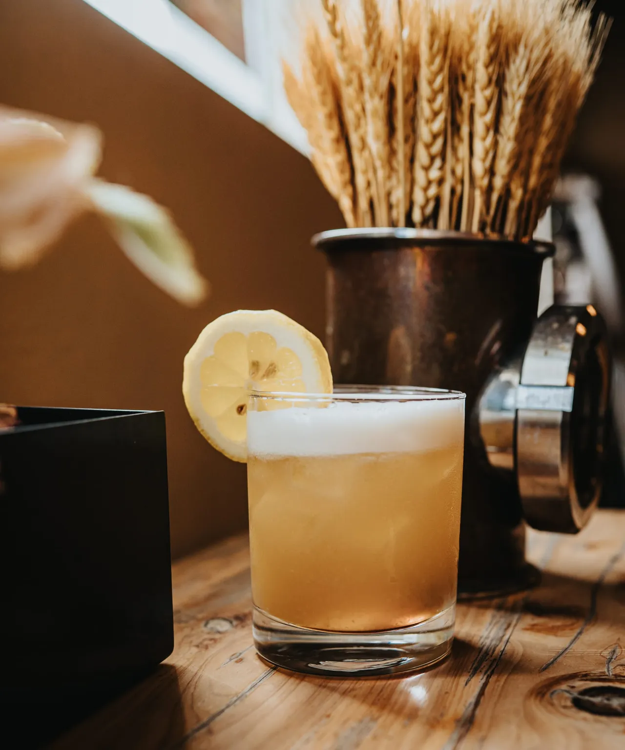 Handcrafted cocktail featuring house-distilled spirits